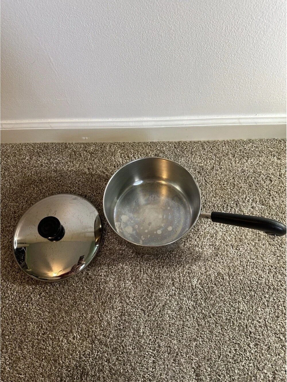 Vintage VTG Revere Ware Copper Bottom Sauce Pan 2 Quart With Lid